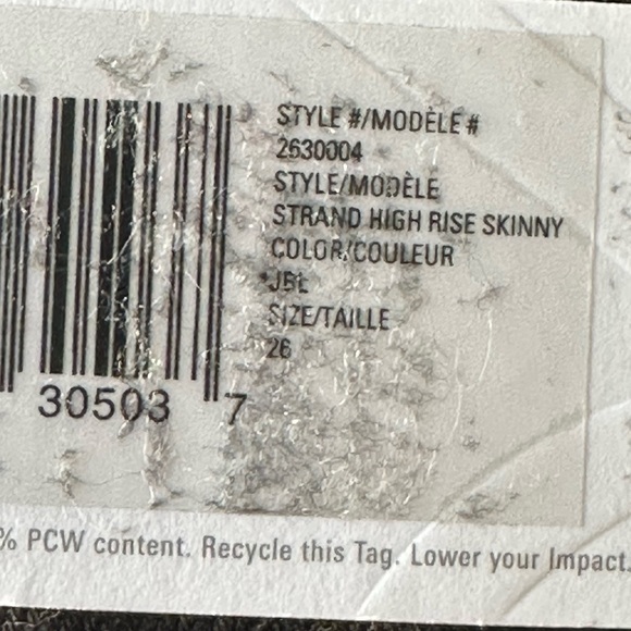 Outerknown S.E.A. STRAND HIGH RISE SKINNY NWT Black Size 26 - Picture 6 of 8